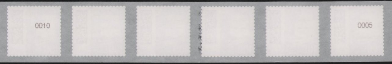 1,60€, Mi. Nr. 3654IV **, 6er Streifen 2-1 stellige Nr. , 5000er Rolle