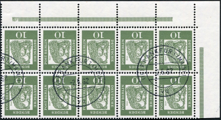 BE-H-Blatt 11B, RLV V, gestempelt, Eck-Rand 3.2 B/E oben rechts, OR 9 ZL