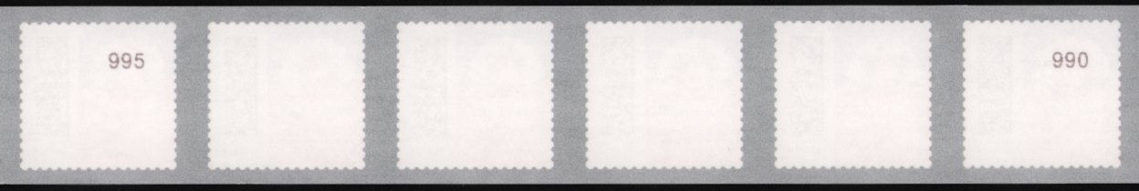 0,95€ , Mi. Nr. 3903 **, 6er Streifen mit 3stelliger Nr., ohne Null, 5000er Rolle