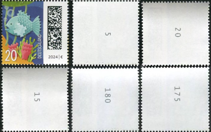 0,20€, Mi.Nr.3861 ** Einzelmarke mit 1stelliger Nr.