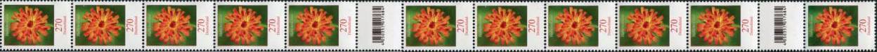 2.70€, Mi.Nr. 3475II  ** 200er Rolle, mit 2x EAN Code C , Nr. Type 3, 11er Streifen, gerade / ungerade / gerade