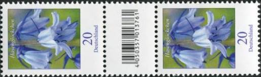 0,20€, Mi.Nr.3315 **  500er Rolle SZ2 mit 1 stelliger Nr. ungerade, EAN Code A