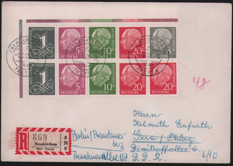 H-Blatt ER_li_oben_8yII gest., RLV III, auf Brief