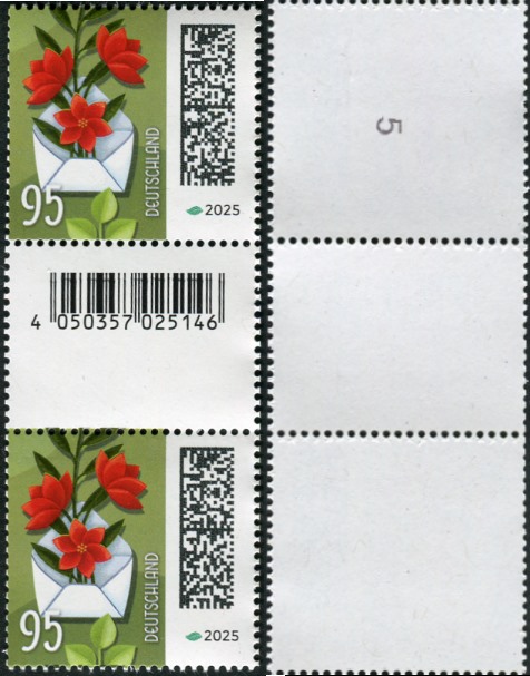 0,95€, Mi.Nr.3898 **  SZ2 mit 1 stelliger Nr. 5, EAN Code