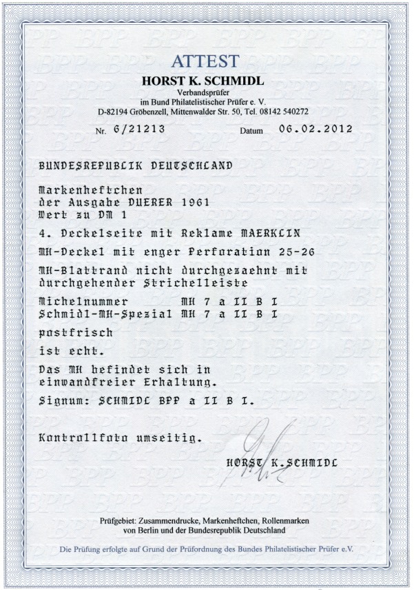 MH 7aII ** RLV B I, mit FA Schmidl