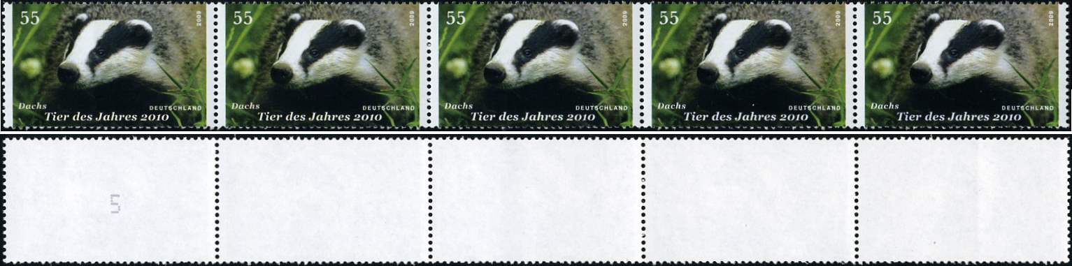 Rollenende 5er Streifen o. Leerfelder