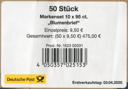 FB 150 II Verpackungslabel , Produkt Nr. 1523 02031,  Druck Bagel