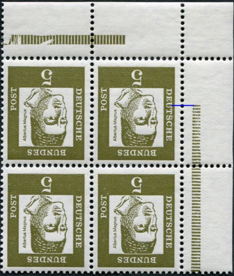 Bund ZDR ER 9.6.1 ** oben rechts 4er Block, aus MHB 515 135 2, Strl siehe RLV Vb