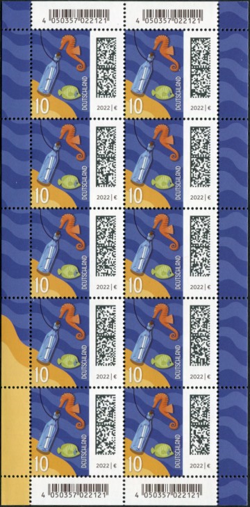 10Cent Welt der Briefe 10er Bogen,   Druck Royal Johan Enschedé ( RJE )