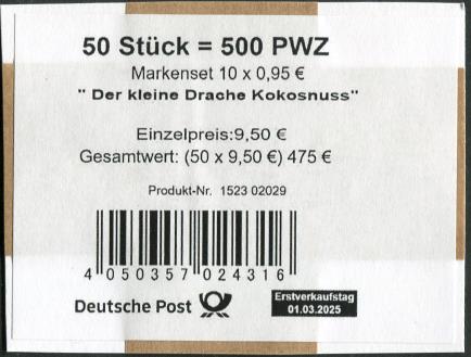 FB 149 Verpackungslabel, Produkt Nr. 1523 02029,  Druck GDL
