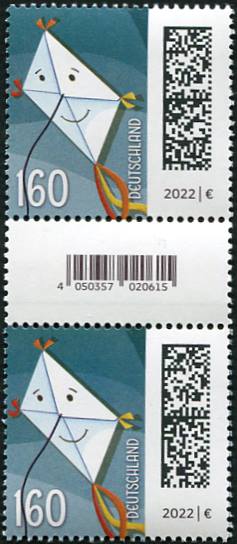 1,60€, Mi.Nr.3647 I **  200er Rolle SZ2 mit 1 stelliger Nr. ungerade, EAN Code