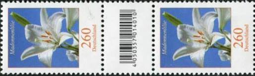 2,60€, Mi.Nr.3207 **  200er Rolle SZ2 mit 1 stelliger Nr. ungerade, EAN Code A