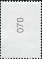 0.80€, Mi.Nr.3469II ** 500er Rolle, 2x EAN Code C, Nr. Typ 3, 6er Streifen mit gerader 3stelliger Nr.