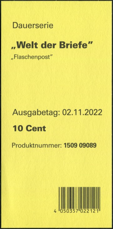10Cent Welt der Briefe Zwischenblatt, Druck Royal Johan Enschedé ( RJE )