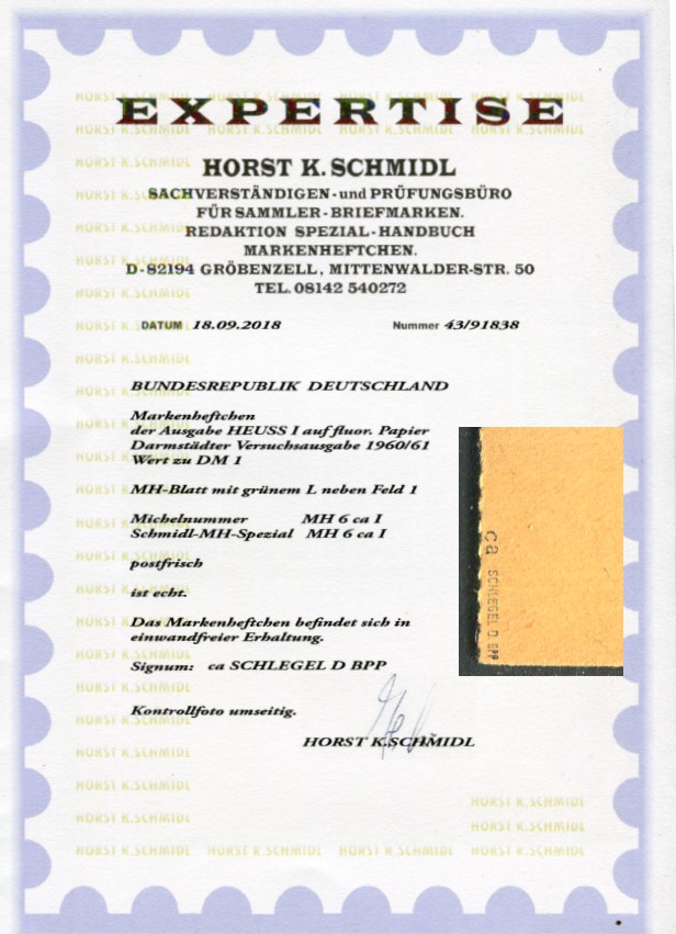 MH 6caI ** tiefst gepr. Schlegel + Expertise Schmidl