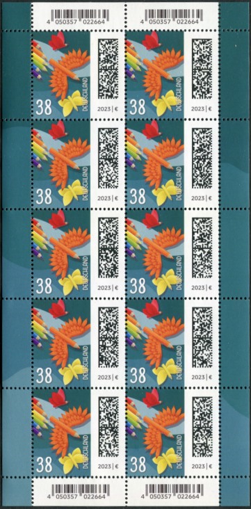 38Cent Welt der Briefe 10er Bogen, Bundesdruckerei ( BDB )