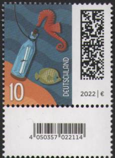 0,10€, Mi.Nr.3723 II ** 200er Rolle, SZ1 mit 2 stelliger gerde Nr. ,EAN Code , Druck Bundesdruckerei