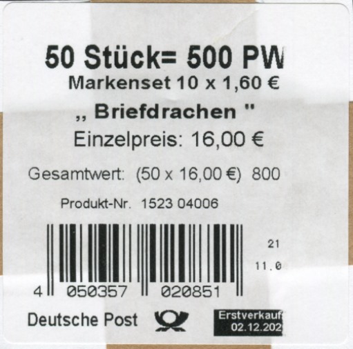 FB 116aI Verpackungslabel Typ 1a Datum große Schrift mit Druckausfall, Druck Giesecke & Devrient