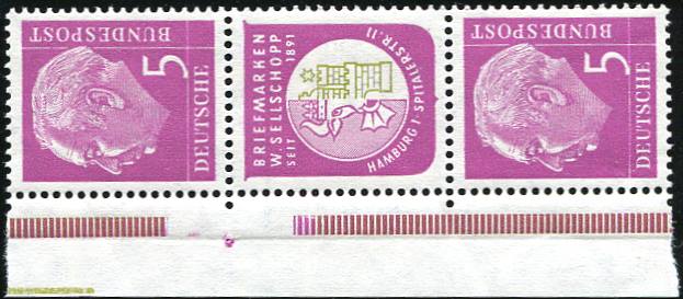 Bund ZDR S 44 ** Seitenrand links lila unterbrochen