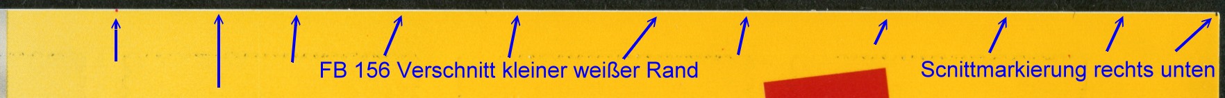 FB 156 ** mit Verschnitt +Schnittmarkierung oben + unten, DMC Code, Produkt Nr. 1523 02035,  Druck Bagel