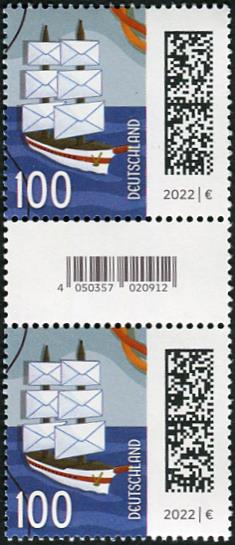 1,00€, Mi.Nr.3646 I **, SZ2 mit 3 stelliger Nr. gerade, EAN Code