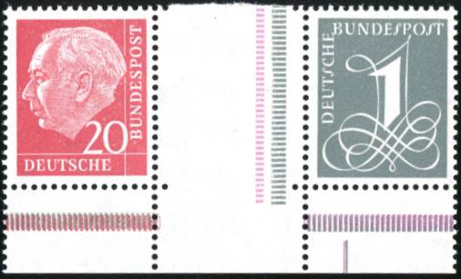 Bund ZDR WZ16 aIV YII ** Unterrand rechts, Strich unter 1