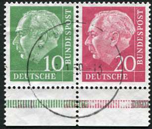 Bund ZDR W21 X gestempelt, Unterrand