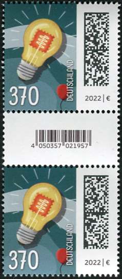 3,70€, Mi.Nr.3715 **  100er Rolle SZ2 mit 1 stelliger Nr. ungerade, EAN Code