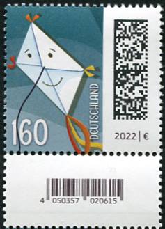 1,60€, Mi.Nr.3647 I **  200er Rolle SZ1 mit 2 stelliger Nr. gerade, EAN Code