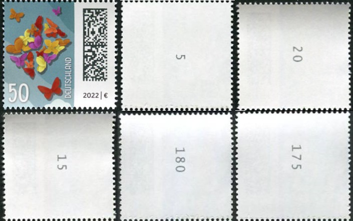 0,50€, Mi.Nr.3714 I **, Einzelmarke mit 1 stelliger Nr.