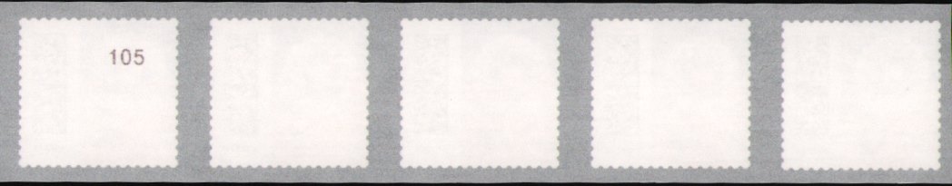 0,32€ , Mi. Nr. 3711 **, 5er Streifen mit 3stelliger Nr. ungerade ohne Null, 5000er Rolle