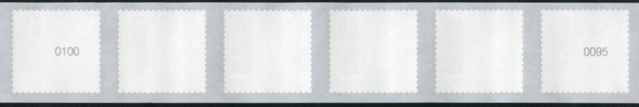 1,00€, Mi.Nr.3653 II **, 6er Streifen mit 3-2stelliger Nr., 5000er Rolle