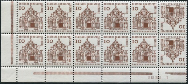 H-Blatt 12b, RLV VIb **, Eck-Rand unten links dgz, mit HAN 515 285 1