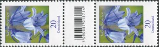 0,20€, Mi.Nr.3315 **  200er Rolle SZ2 mit 1 stelliger Nr. ungerade, EAN Code A