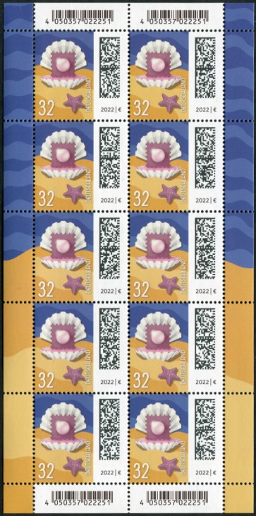 32Cent Welt der Briefe 10er Bogen,  Druck Royal Johan Enschedé ( RJE )