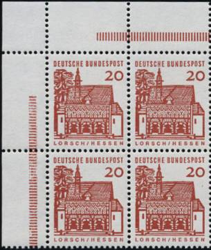 Bund ZDR ER 4er Block 11.1 ** oben links, Strl siehe RLV III