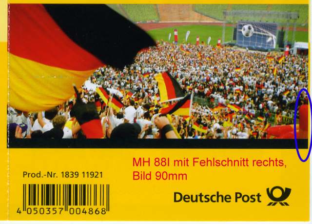 MH 88 I ** mit Verschnitt vom Bogenrand MH 88 I ** mit Verschnitt vom Bogenrand