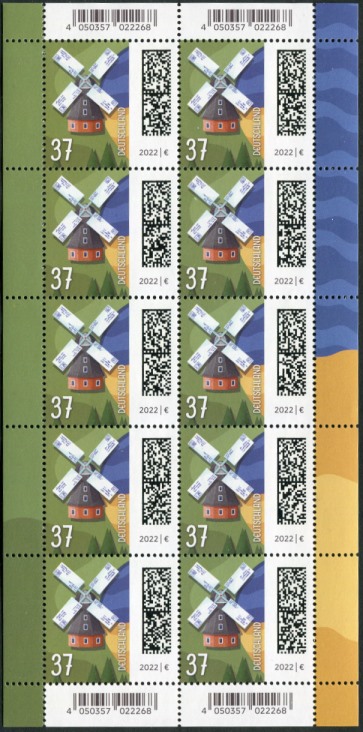37Cent Welt der Briefe 10er Bogen, Bundesdruckerei ( BDB ) 37Cent Welt der Briefe 10er Bogen, Bundesdruckerei ( BDB )