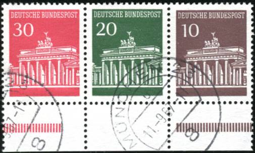 Bund ZDR W26.2 gestempelt, Unterrand, Abstand Markendruck zur Strl 7mm