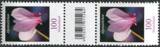bu100_3365_sz2a_200er.jpg_1 1,00€, Mi.Nr.3365 ** 200er Rolle SZ2 mit 1 stelliger Nr. ungerade, EAN Code A