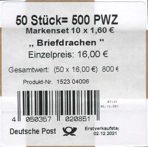 FB 116aI Verpackungslabel Typ 2bb, Datum kleine Schrift,€ unter WZ, Druck Giesecke & Devrient