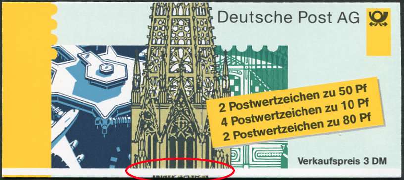 MH 29b ** A 50mm, Verschnitt unten von oben sichtbar MH 29b ** A 50mm, Verschnitt unten von oben sichtbar