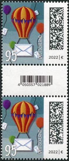 0,95€, Mi.Nr.3705 I **  200er Rolle SZ2 mit 3 stelliger Nr. gerade, EAN Code