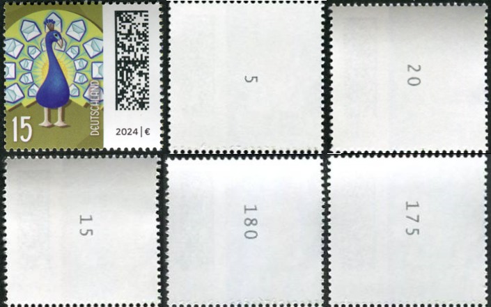 0,15€, Mi.Nr.3843 ** Einzelmarke mit 1stelliger Nr.