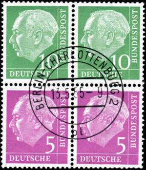 Bund ZDR S25 gestempelt 4er Block