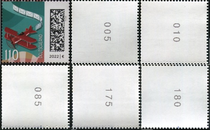 1,10€, Mi.Nr.3671 II ** 1. Auflage, Einzelmarke mit 1 stelliger Nr.