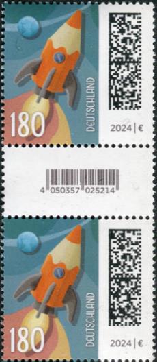 1,80€, Mi.Nr.3870 **, SZ2 mit 1 stelliger Nr. ungerade, EAN Code