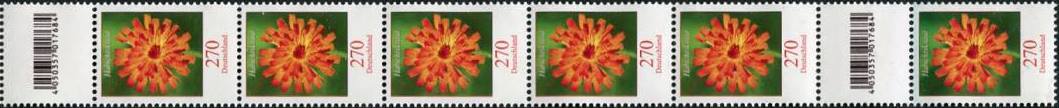 bu_3475_II_6er_2x_ean8.jpg_1 2.70€, Mi.Nr.3475II ** 200er Rolle, 2x EAN Code C, Nr. Typ 3, 6er Streifen mit ungerader 3stelliger Nr.