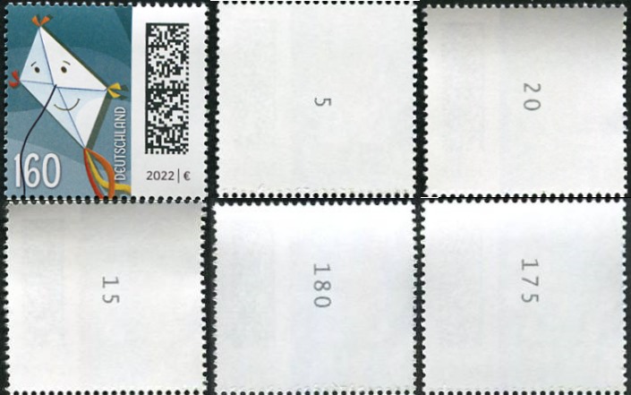 1,60€, Mi.Nr.3647 I **, Einzelmarke mit 1 stelliger Nr. 1,60€, Mi.Nr.3647 I **, Einzelmarke mit 1 stelliger Nr.