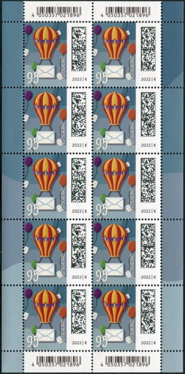 95I Cent Welt der Briefe 10er Bogen, Druck Royal Johan Enschedé ( RJE ) 95I Cent Welt der Briefe 10er Bogen, Druck Royal Johan Enschedé ( RJE )